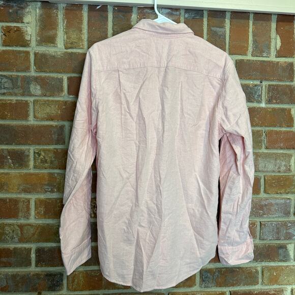 American Eagle Long Sleeve Button Down Shirt Size Medium Pink 100% Cotton - Picture 2 of 9